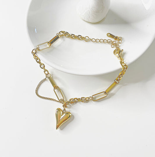 Paperclip heart bracelet