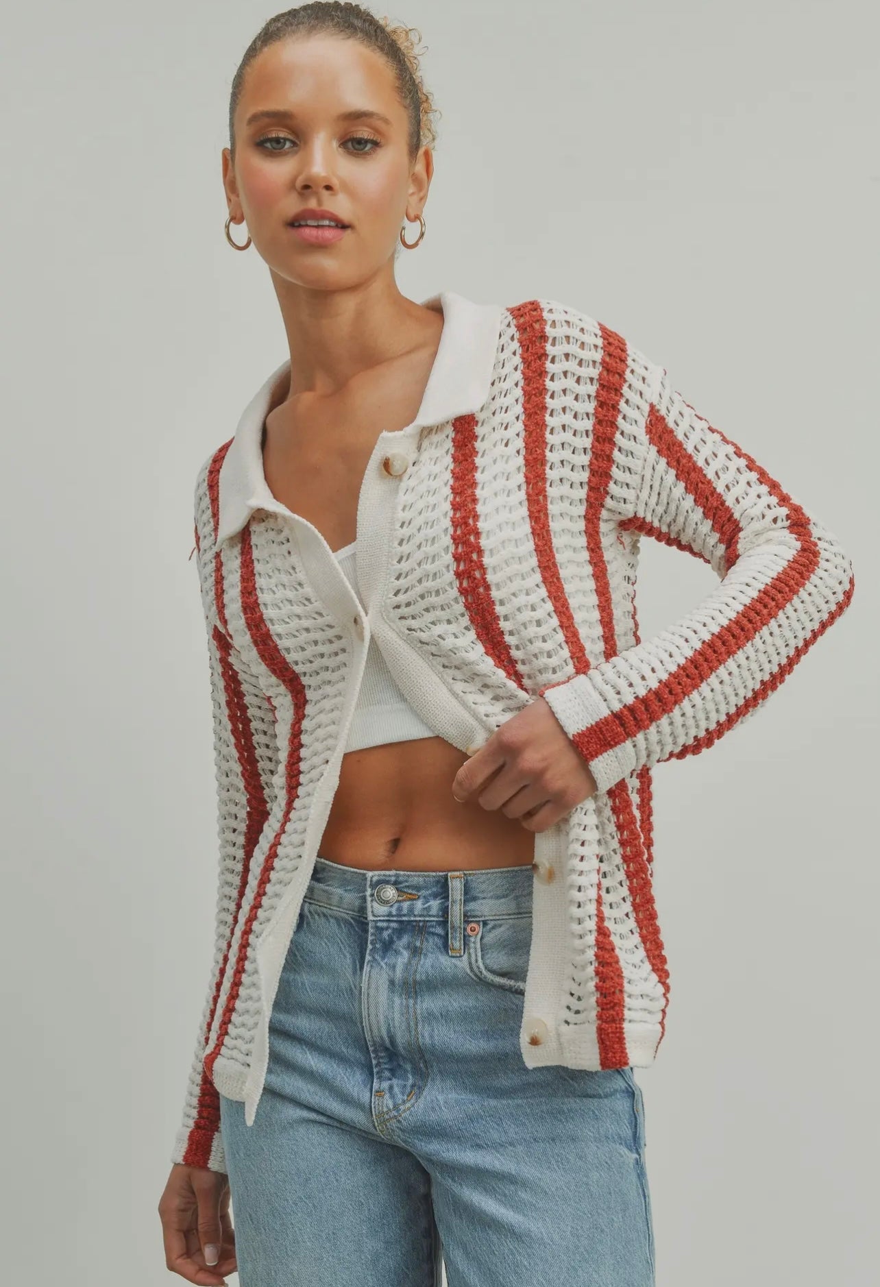 Oversized chenille sweater cardigan