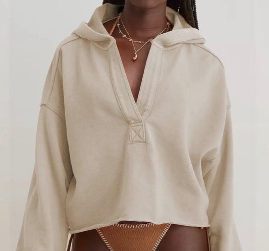 Cropped hoodie top